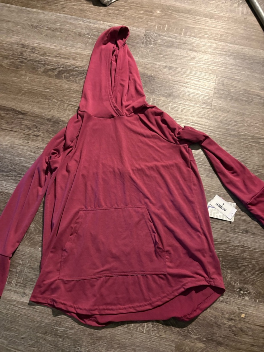 Lularoe Amber hoodie solid pink large new with tag has a pocket